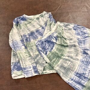 Fairwell size 10. Kids Tie-Dye Sweat Set - Blue and Green